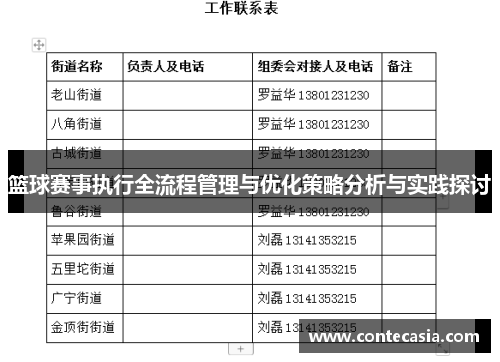 篮球赛事执行全流程管理与优化策略分析与实践探讨